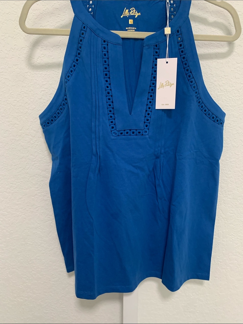 NWT Lilly Pulitzer Isaac Cobalt Blue Tank Top - Picture 4 of 7